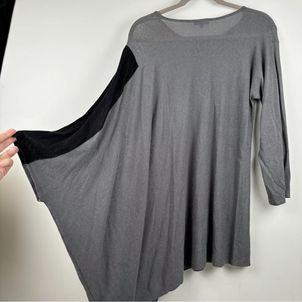 BITTE KAI RAND Asymmetric Knit Sweater Top M / L 2 - Grey w/Black Sleeve Detail - Picture 4 of 12